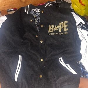 Brand New Bape x OVO Octobers Very Own Bomber Varsity Jacket Size XXL Drake